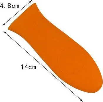 Pánev Vychytávka na vaření | silikonový držák na pánev - oranžová rukojeť