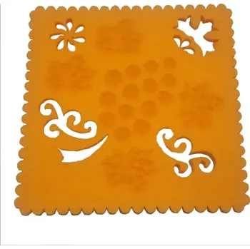 Podtácek Podtácek z plsti Moravský 02 10x10 cm - žlutá