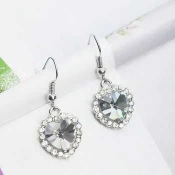 Náušnice Dámské náušnice | náušnice se srdíčkem - Bílá