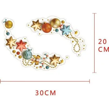 Vánoční dekorace Vánoční nálepka | květinová samolepka na okno, 20 x 30 cm - 2 ks - 13