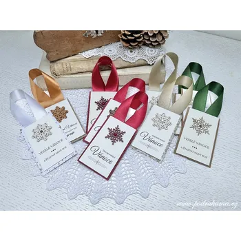 Dárková visačka Pod Rukama Vánoční visačky na víno - různé barvy Barevnost: zelená