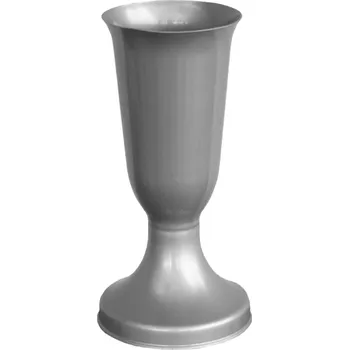 Obal na květináč Váza hřbitovní Tereza stříbrná perleť - těžké dno