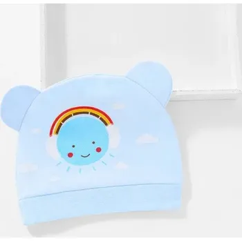 Pokrývka hlavy Dětská čepice se zvířátkem a oušky, pro novorozence - modrá 7