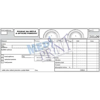 Poukaz na brýle a optické pomůcky – nelep. 80, 100 ks v balení
