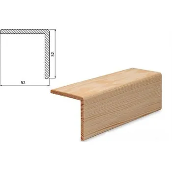Podlahová lišta NOVÁK Vzorek - rohová lišta 52*52 borovice surová V-K5252B