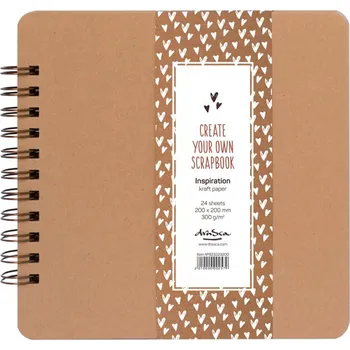 Fotoalbum draSca Scrapbook - Inspiration Album Wire 200x200mm Kraft (24 listů - 300g/m2)