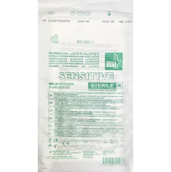 Vyšetřovací rukavice DONA SENSITIVE Rukavice operační prašné vel. 9 1 pár