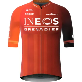 cyklistický dres GOBIK Cyklistický dres s krátkým rukávem - REACTIVE INEOS GRENADIERS 2024 - červená/oranžová