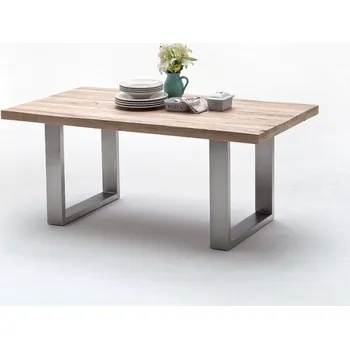 Jídelní stůl Jídelní stůl CASTELLO dub bělený/leštěná ocel Velikost stolu 200x100