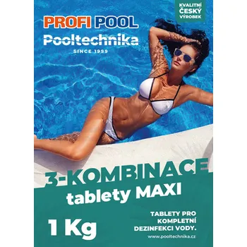 Bazénová chemie Pooltechnika Chlórová 3-Kombinace MAXI 1 kg PROFIPOOL