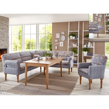 Rohová lavice do jídelny ve venkovském stylu KIRUNA Pravý roh