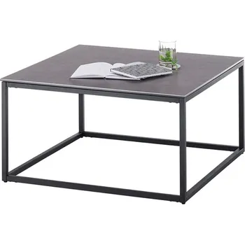 Konferenční stolek Čtvercový konferenční stolek VARNA keramika antracit/kov černý mat