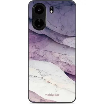 Pouzdro na mobilní telefon Lesklý kryt Mobiwear Glossy - Xiaomi Poco C65 - G028G - Bílý a fialový mramor (Prémiové lesklé pouzdro, obal, kryt Mobiwear Glossy na mobil Xiaomi Poco C65 - G028G - Bílý a fialový mramor, materiál Plast + TPU silikon - krytí po všech stranách,)