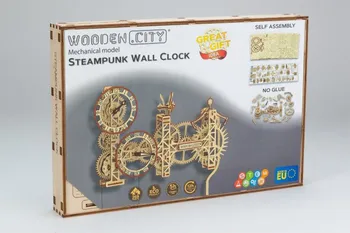 3D puzzle Wooden City Steampunk nástěnné hodiny 269 dílků