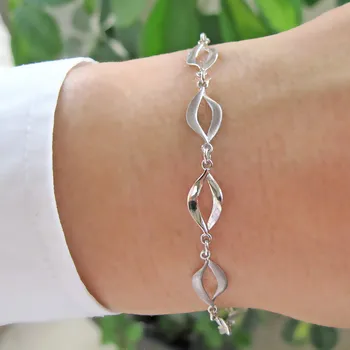 Náramek Luxusní stříbrný náramek kombinovaný 3,05g Rhodium 19cm Stříbro 925/1000