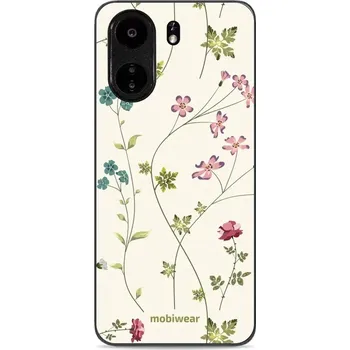 Pouzdro na mobilní telefon Lesklý kryt Mobiwear Glossy - Xiaomi Redmi 13C - G035G - Tenké rostlinky s květy (Prémiové lesklé pouzdro, obal, kryt Mobiwear Glossy na mobil Xiaomi Redmi 13C - G035G - Tenké rostlinky s květy, materiál Plast + TPU silikon - krytí po všech stranách,)