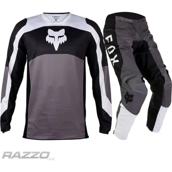 Moto kalhoty Dětský komplet na motokros FOX 180 Youth NITRO Black Grey 2024