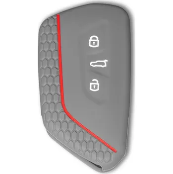 Obal na klíč, kryt klíče Volkswagen Golf VIII (od roku 2019>) silikonový, tmavě šedý