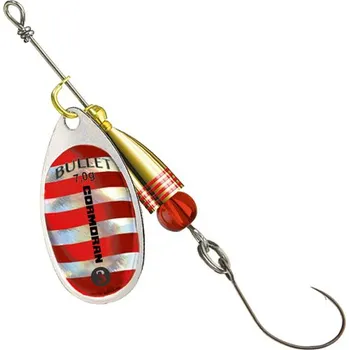 Umělá nástraha Cormoran Bullet Single Hook - stříbrná / červené pruhy vel. 2 - 50-85032