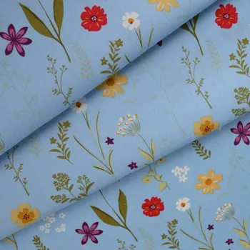 Bavlněný popelín Lena modrý