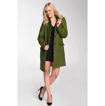 Glara Dámský vlněný kabát na přechodné období 734976 zelená S