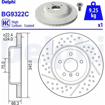 Brzdový kotouč Brzdový kotouč DELPHI BG9322C