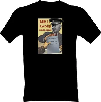 Pánská móda Tričko s potiskem Ne, raději mobilisaci! - Tmavé triko pánské