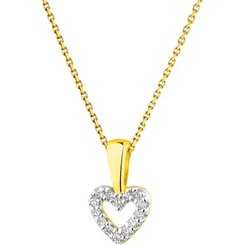 Přívěsek Zlatý přívěsek s diamanty - srdce - 0,03 ct - ryzost 585 - 101.298