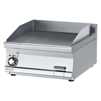 Grilovací deska 59x52 elektrická chromovaná rýhovaná bez podestavby 400 V | RM - FTRT-76ETS