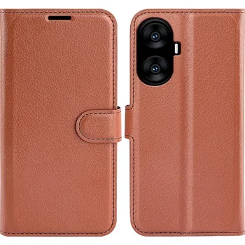 Pouzdro na mobilní telefon Litchi knížkové pouzdro na Realme C55 - hnědé