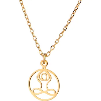 Náhrdelník Pozlacený stříbrný náhrdelník - jóga - AP533-1805