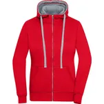 James&Nicholson Dámská mikina JN962 Red-Grey Heather S
