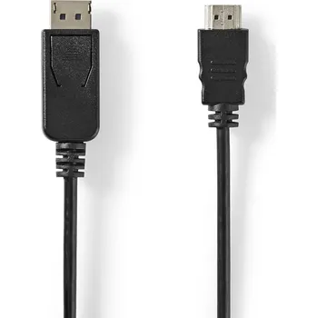 Video kabel NEDIS Displayport kabel | DisplayPort Zástrčka | Konektor HDMI ™ | 4K@60Hz | Poniklované | 2.00 m | Kulatý | PVC | Černá | Label