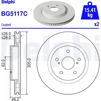 Brzdový kotouč Brzdový kotouč DELPHI BG5117C
