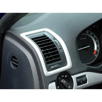 Tuning Dekory interiéru, rámečky ventilace, stříbrný matný - Škoda Octavia II. Facelift (Dekory interiéru pro Škoda Octavia II. 2004-2012)