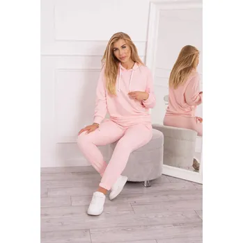 Tepláková souprava s kapucí pudrově růžová UNI