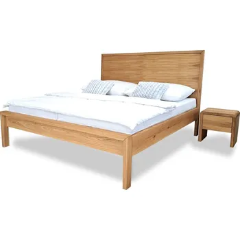 Postel Postel z masivu Postelia MATEO Buk 140x200 cm, manželské bukové dvoulůžko