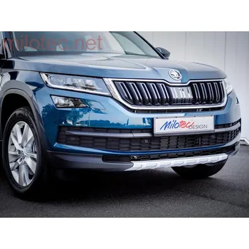 Tuning Ochranná lišta předního nárazníku, stříbrná matná - Škoda Kodiaq (Škoda Kodiaq od r.v. 2016)
