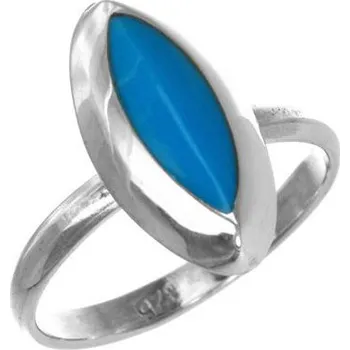 Prsten Argento 71608 Stříbrný prsten - modrý tyrkenit v tvare zrnka | Velikost prstenu: 51mm
