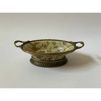 PORCELÁNOVÁ MISKA S MOSAZNOU MONTÁŽÍ