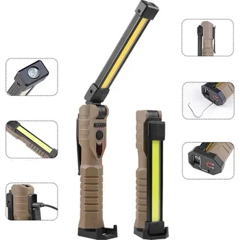 Svítilna LED USB svítilna - baterka skládací COB XPE LED 15W 1500lm 1200mAh, 7 režimů svícení, s powerbankou (LED USB ruční dobíjecí baterka 15W s magnetem)