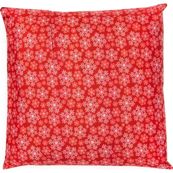 Polštář Voňavý polštář směs bylin, vzor bílé vločky na červené