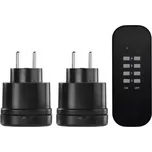 Emos P0067 dálkově ovládané zásuvky + dálkový ovladač - set 2 zásuvky, černá + K nákupu nad 3000 Kč dárek zdarma
