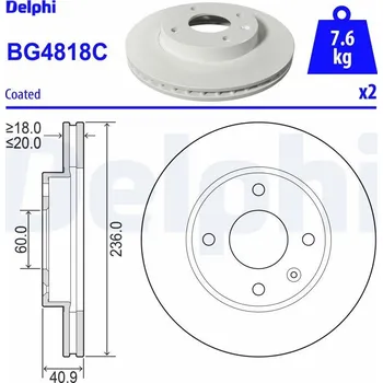 Brzdový kotouč Brzdový kotouč DELPHI BG4818C