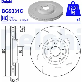 Brzdový kotouč Brzdový kotouč DELPHI BG9331C