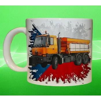 815 sypač hrnek s nákladním autem české výroby na vlajce (hrnek s náklaďákem)