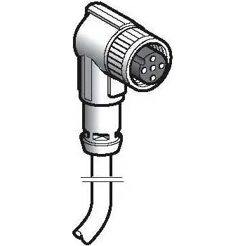 elektrický kabel XZCP1241L20 Kabel s konektorem XZ, samice zahnutá, M12, 4 pin, kabel PUR 20m, Schneider Electric