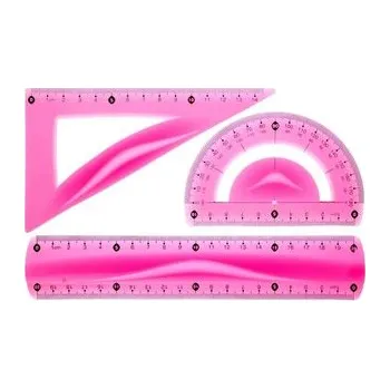 Set školních potřeb Zestaw geometryczny różowy BL010-RK