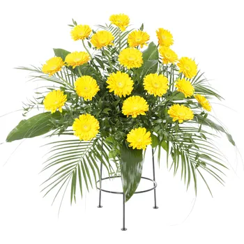 umělá květina Aranžmá žluté gerbery 20 květů
