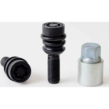 Šroubek na kolo Zajišťovací šrouby SICUSTAR M14x1,5x50mm, kulová R14 (pohyblivá), klíč 19, černé (Pojistné šrouby SICUSTAR)